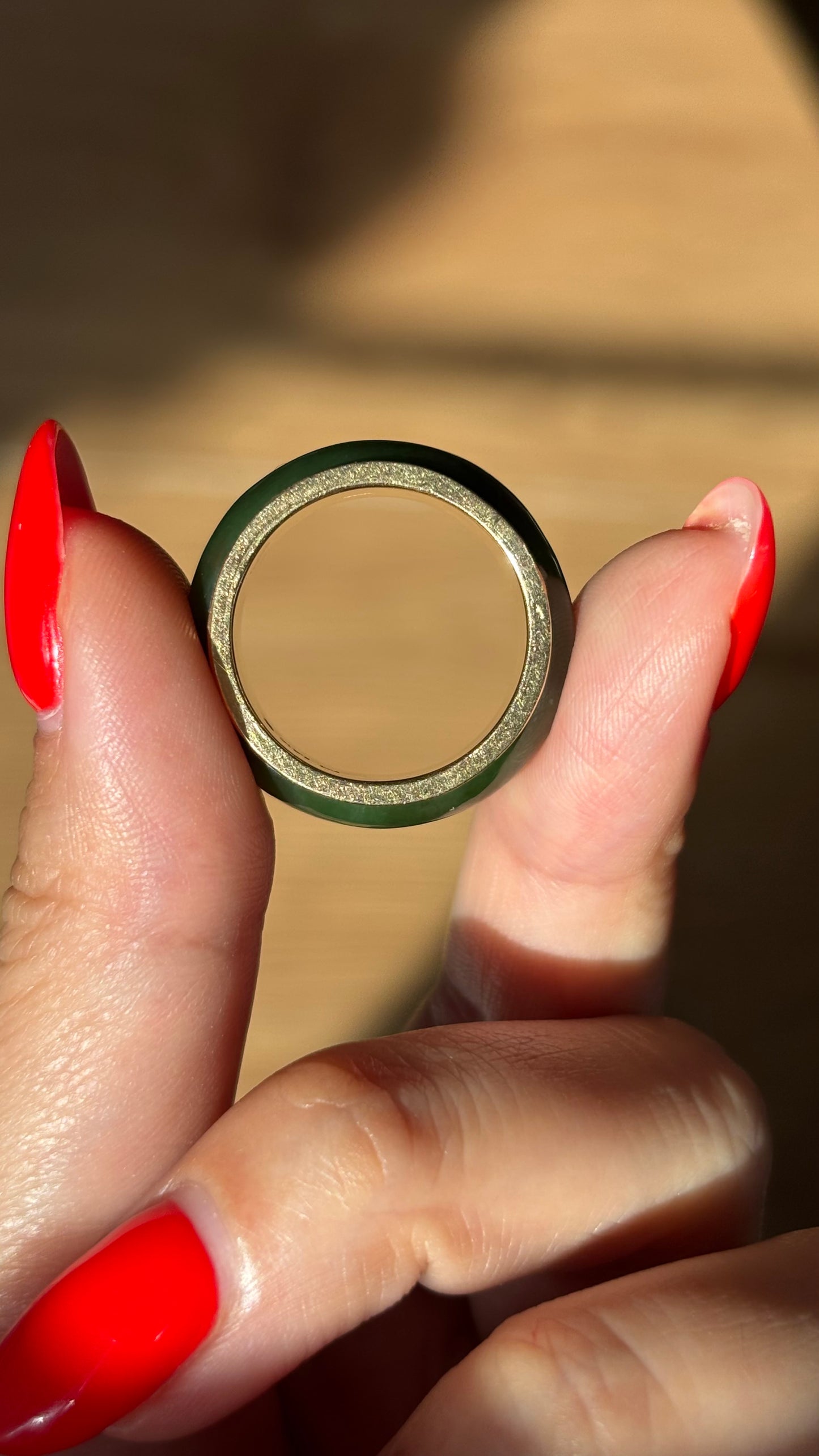 Vintage 14k Jade Band