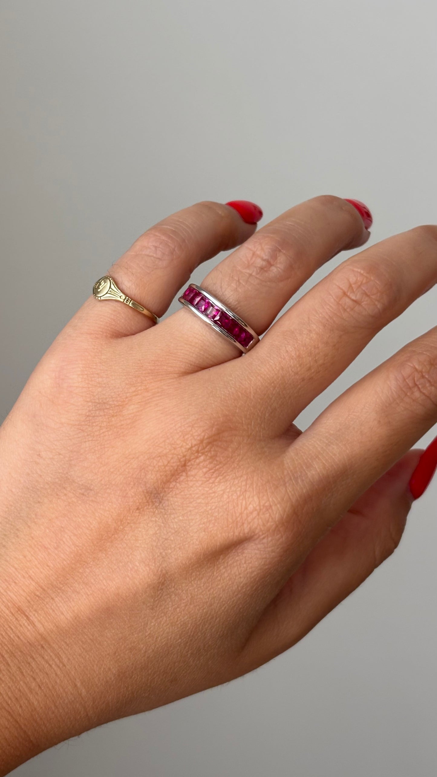 Sterling Silver Ruby Band