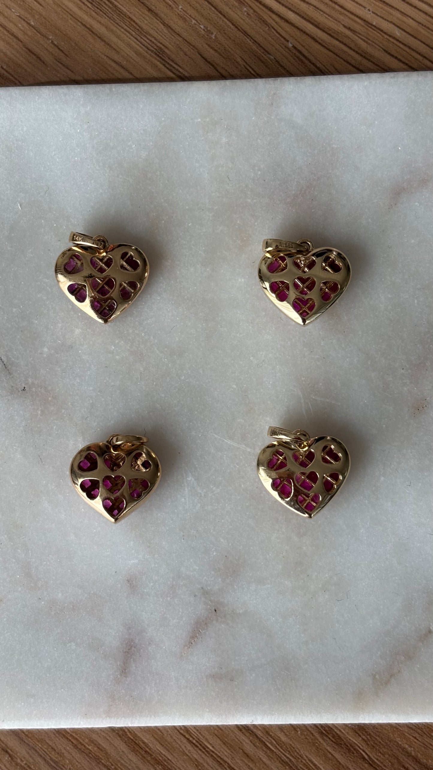 Puffy Pixel Ruby Heart Charm Samples #2