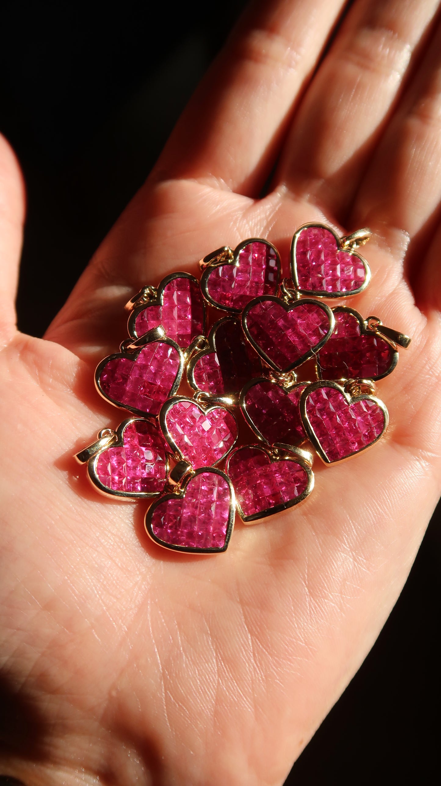 Puffy Pixel Ruby Heart Charm