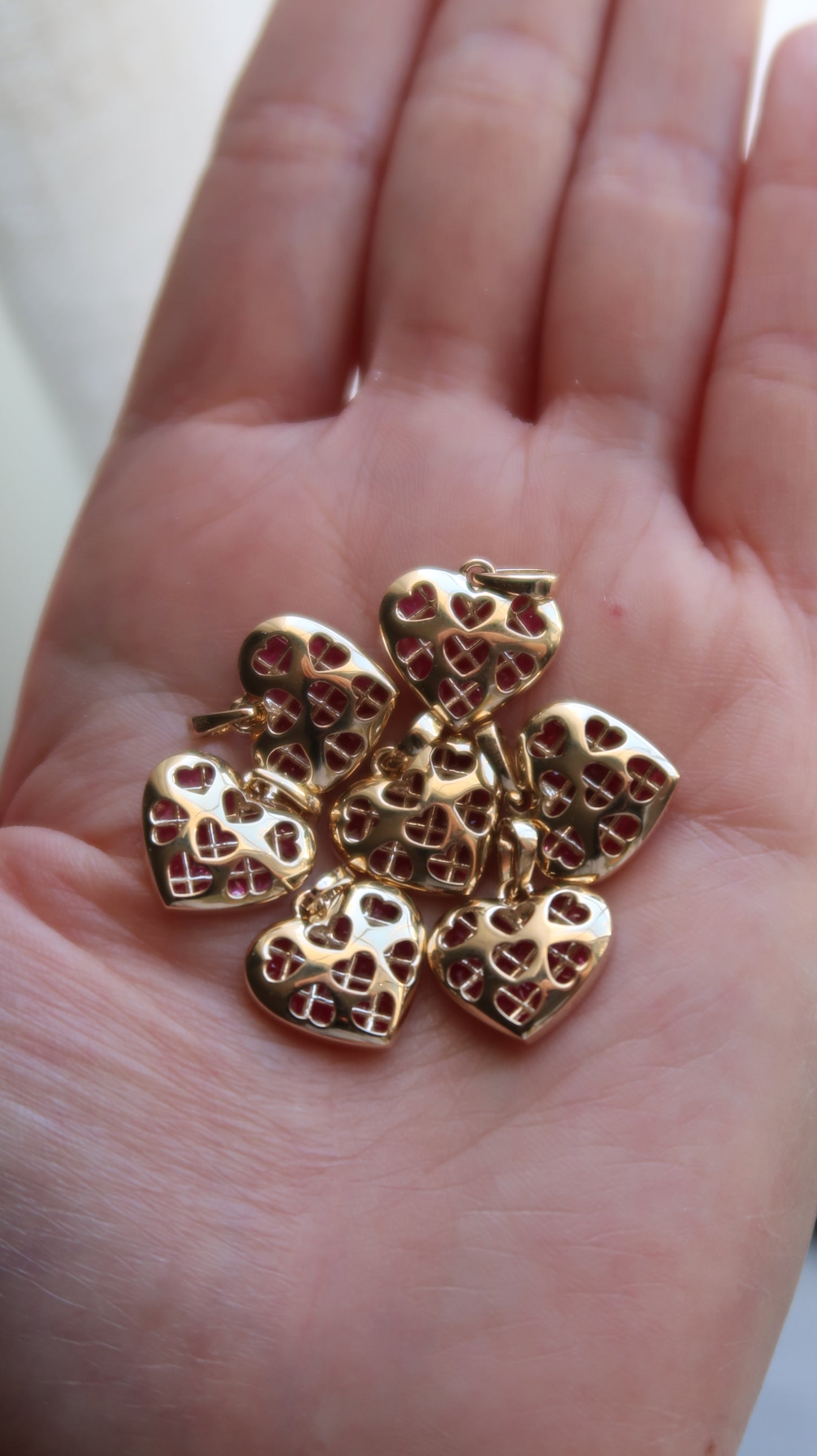 Puffy Pixel Ruby Heart Charm