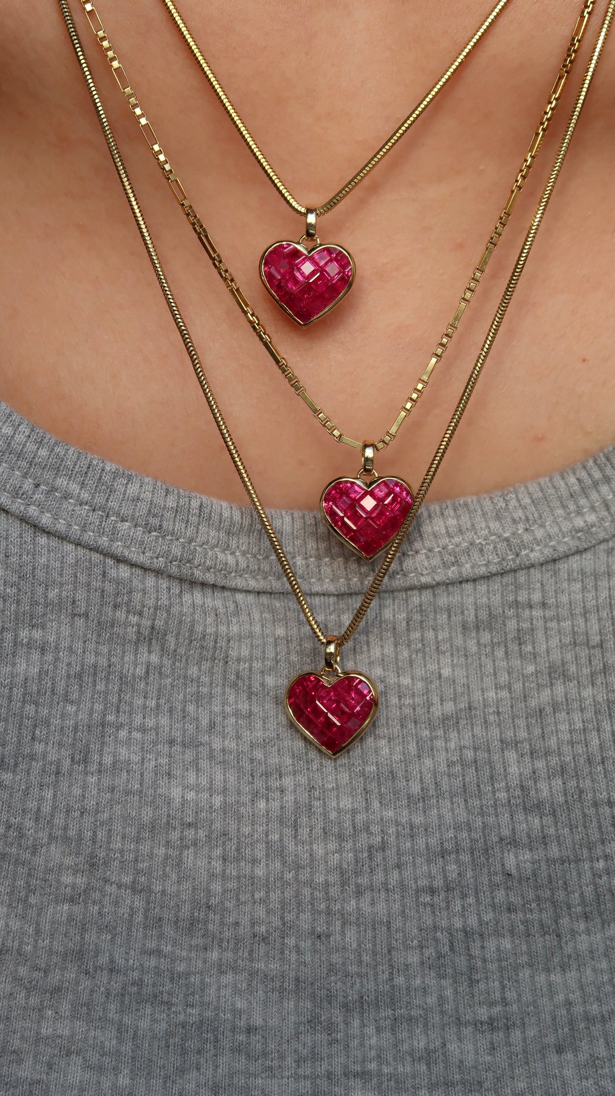 Puffy Pixel Heart Pendant
