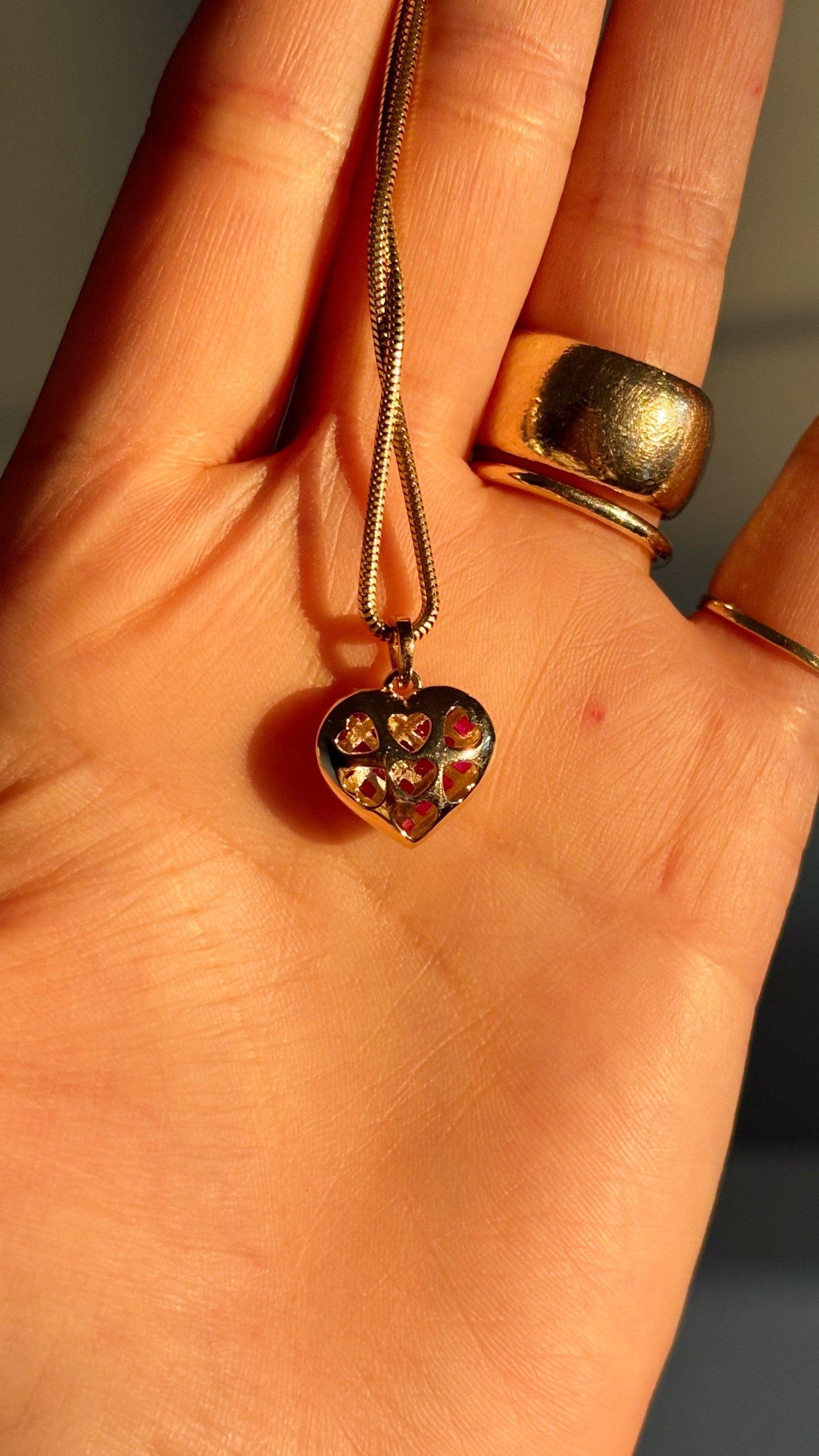 Puffy Pixel Ruby Heart Charm