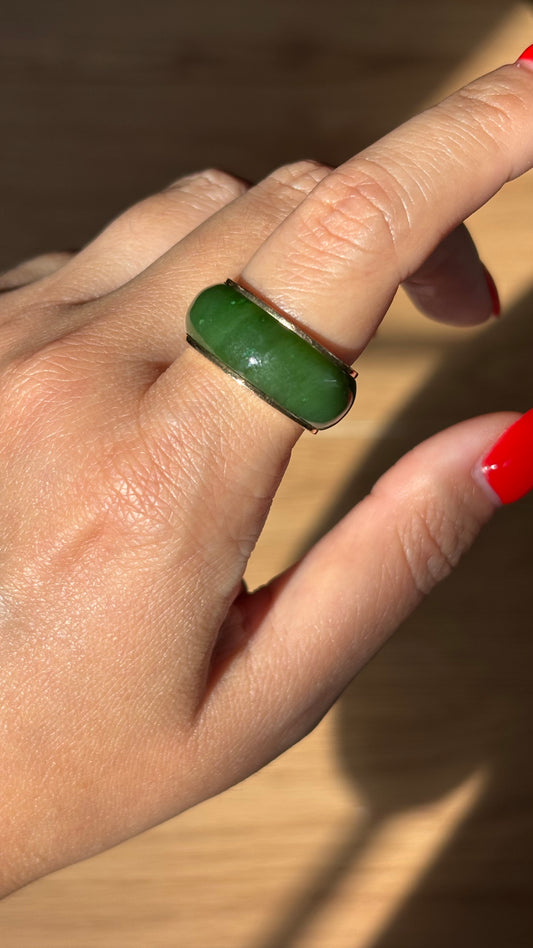 Vintage 14k Jade Band