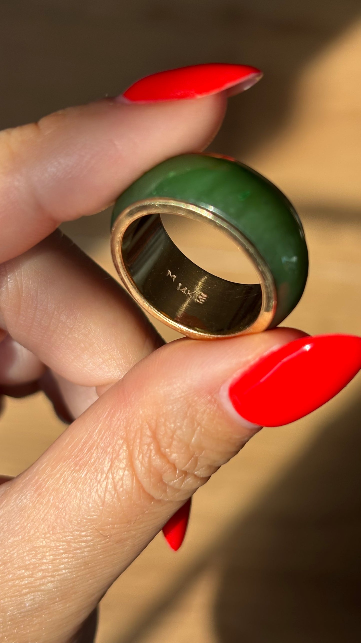 Vintage 14k Jade Band