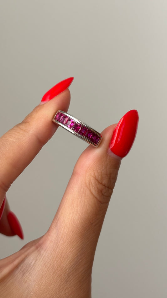 Sterling Silver Ruby Band
