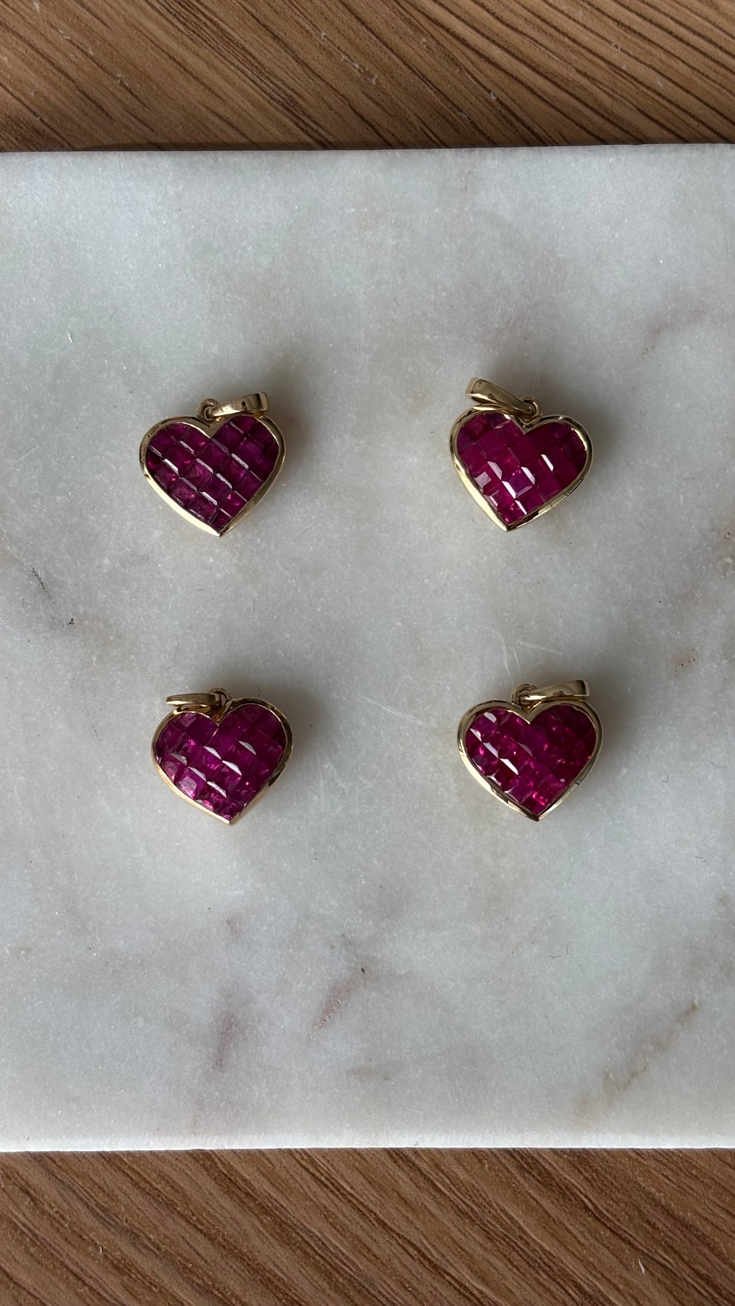 Puffy Pixel Ruby Heart Charm Samples #2