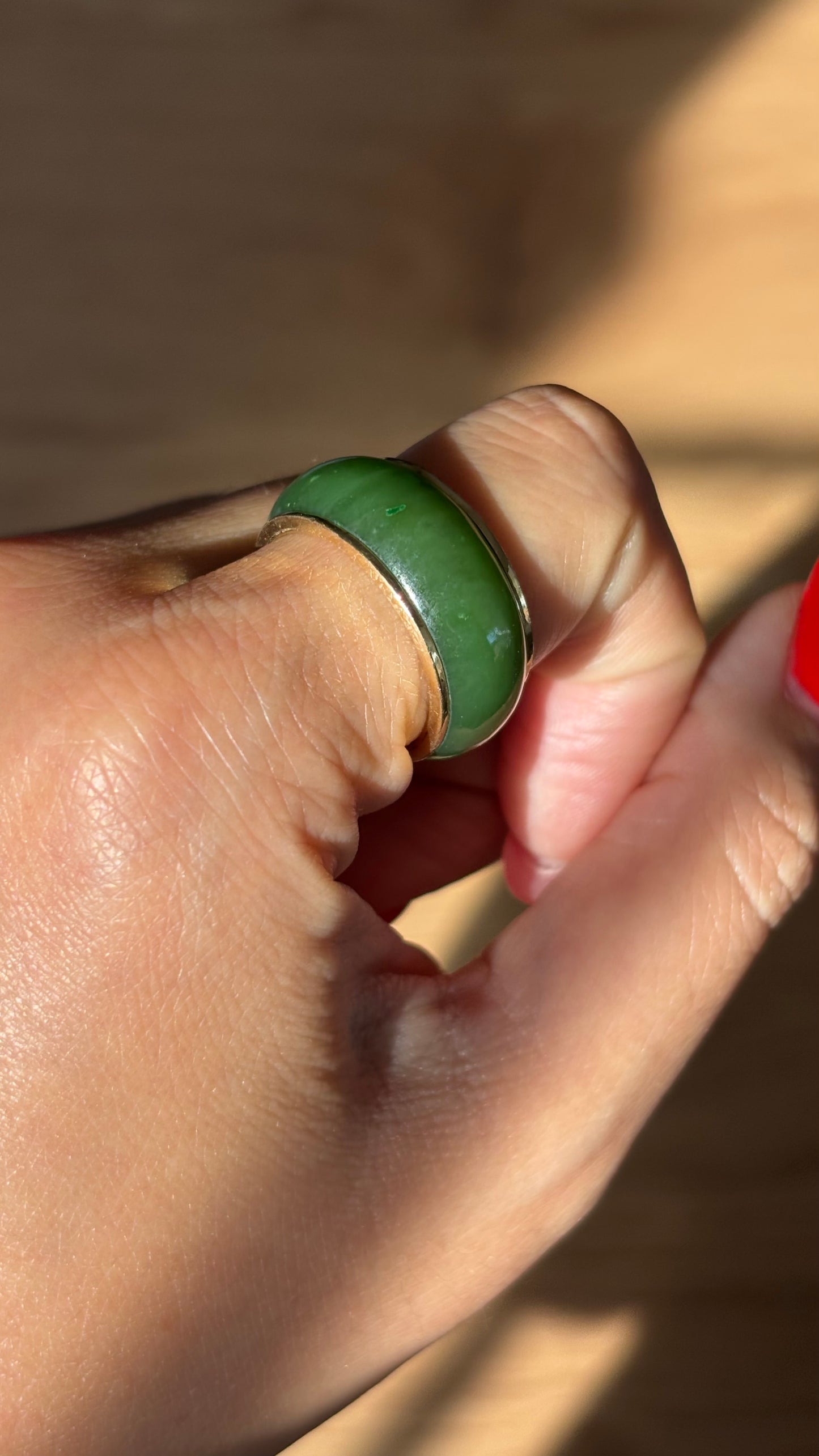 Vintage 14k Jade Band