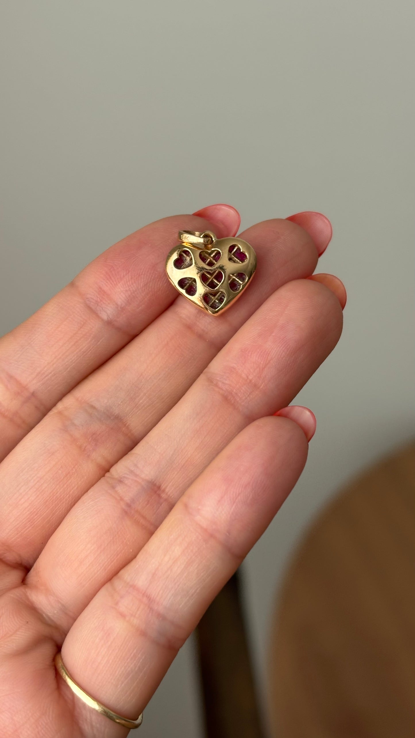 Puffy Pixel Ruby Heart Charm Sample #1