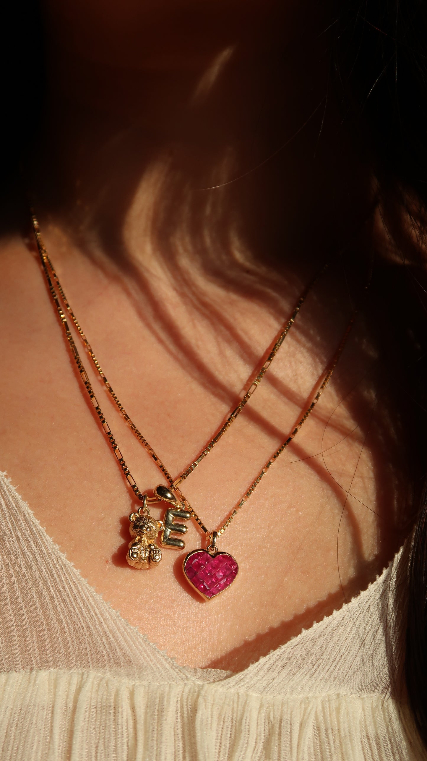 Puffy Pixel Ruby Heart Charm